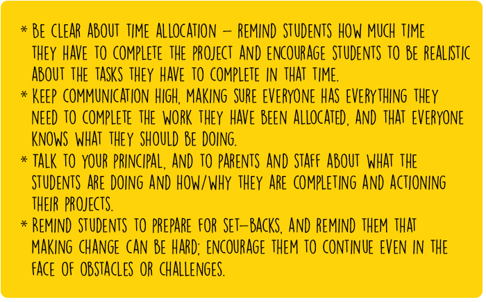 project actioning tips teacher